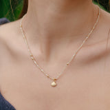 Mother of Pearl Long Necklace with Charm