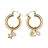 VANIA X LOU HELLER ETOILE & SOAR HOOP EARRINGS