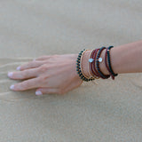 Garnet Amuleto Wrap Bracelet - Small bead