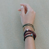 Garnet Amuleto Wrap Bracelet - Small bead